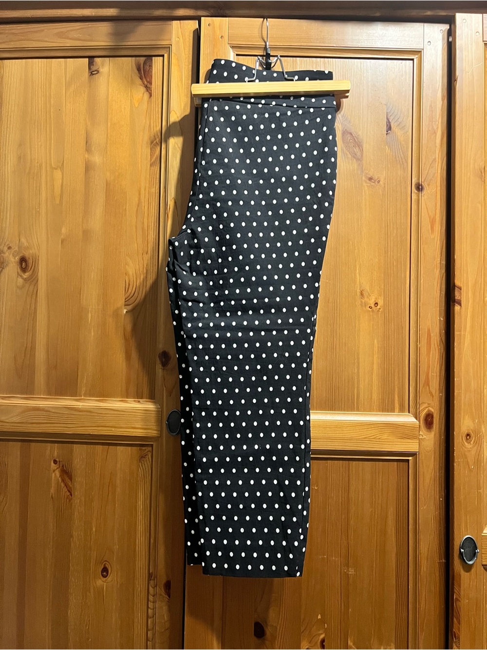 Jules & Leopold Black Pencil Pants with White Polka Dots